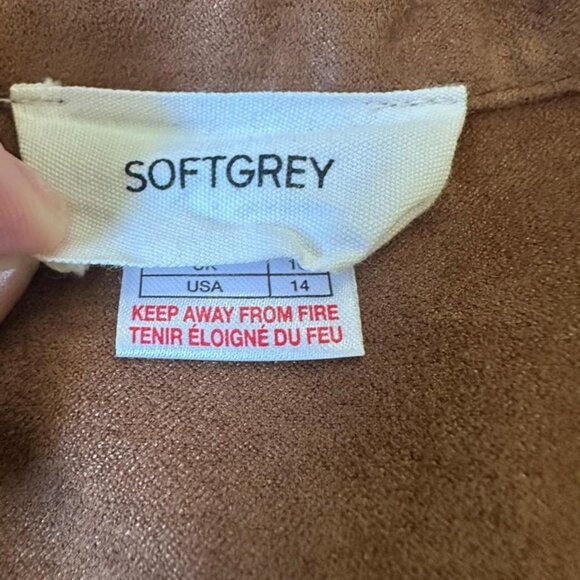 Softgrey by La Redoute Faux Suede Western Shirt – Brown Snap Button Top - Picture 4 of 8